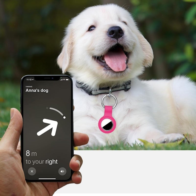 Linsaner 1 Pack Available for AirTag Holder Compatible with Air Tag Case Keychain Silicone for AirTags Key Ring Tags Chain for Apple for GPS Item Finders Accessories,（Hot Pink） - Image 4